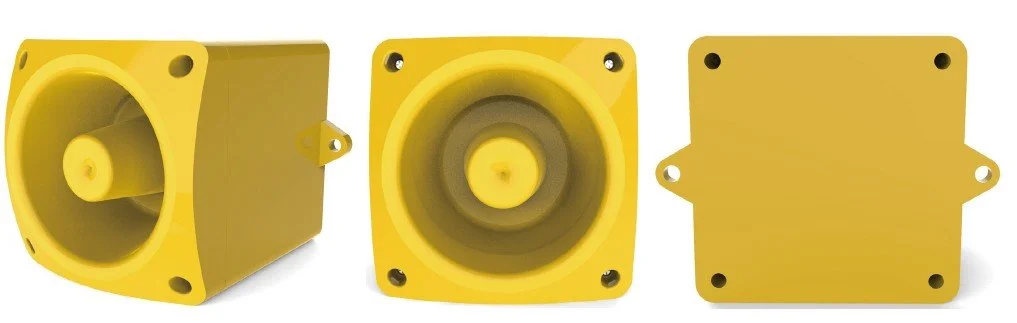 Weatherproof yellow speaker horn