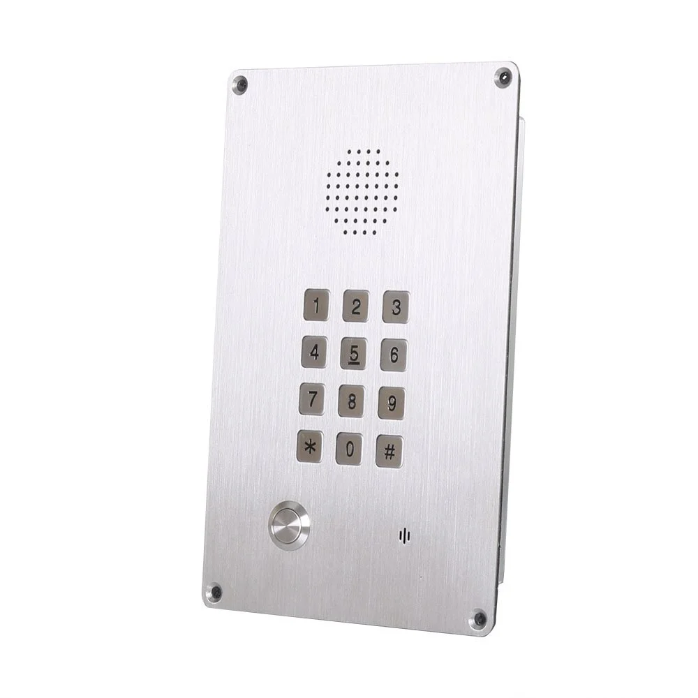 Stainless steel clean room intercom panel with keypad, speaker, and microphone suitable for hospitals / clean rooms / pharmaceuticals