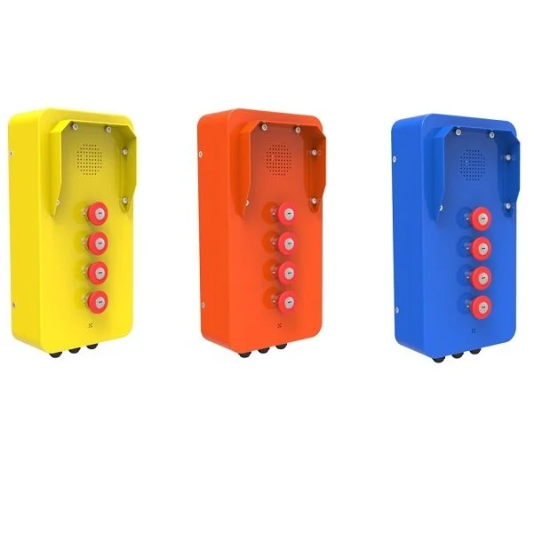 Corrosion Resistant Colourful Robust, industrial intercoms with 4 buttons
