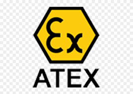 ATEX logo with a yellow hexagon containing the letters 'Ex' and 'ATEX' written underneath