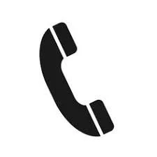 Black telephone receiver icon on white background