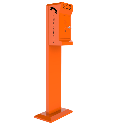 Robust Orange emergency SOS phone booth