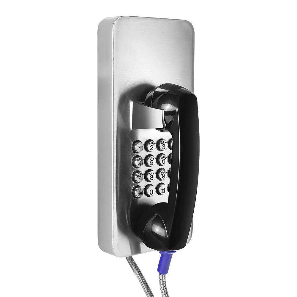 A robust, vandal proof stainless steel phone, full keypad