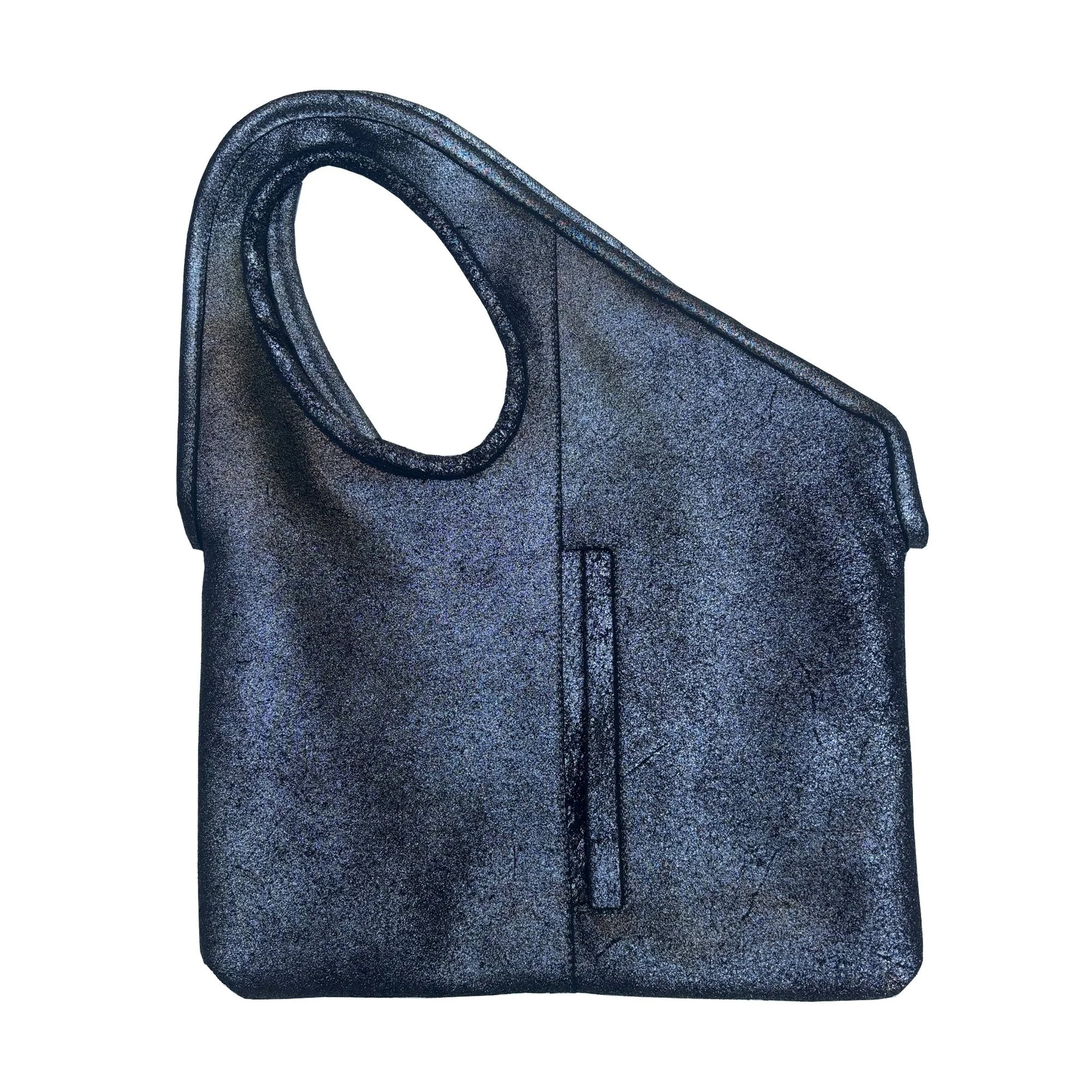Asymmetrical Glittery Silver / Black Patchwork