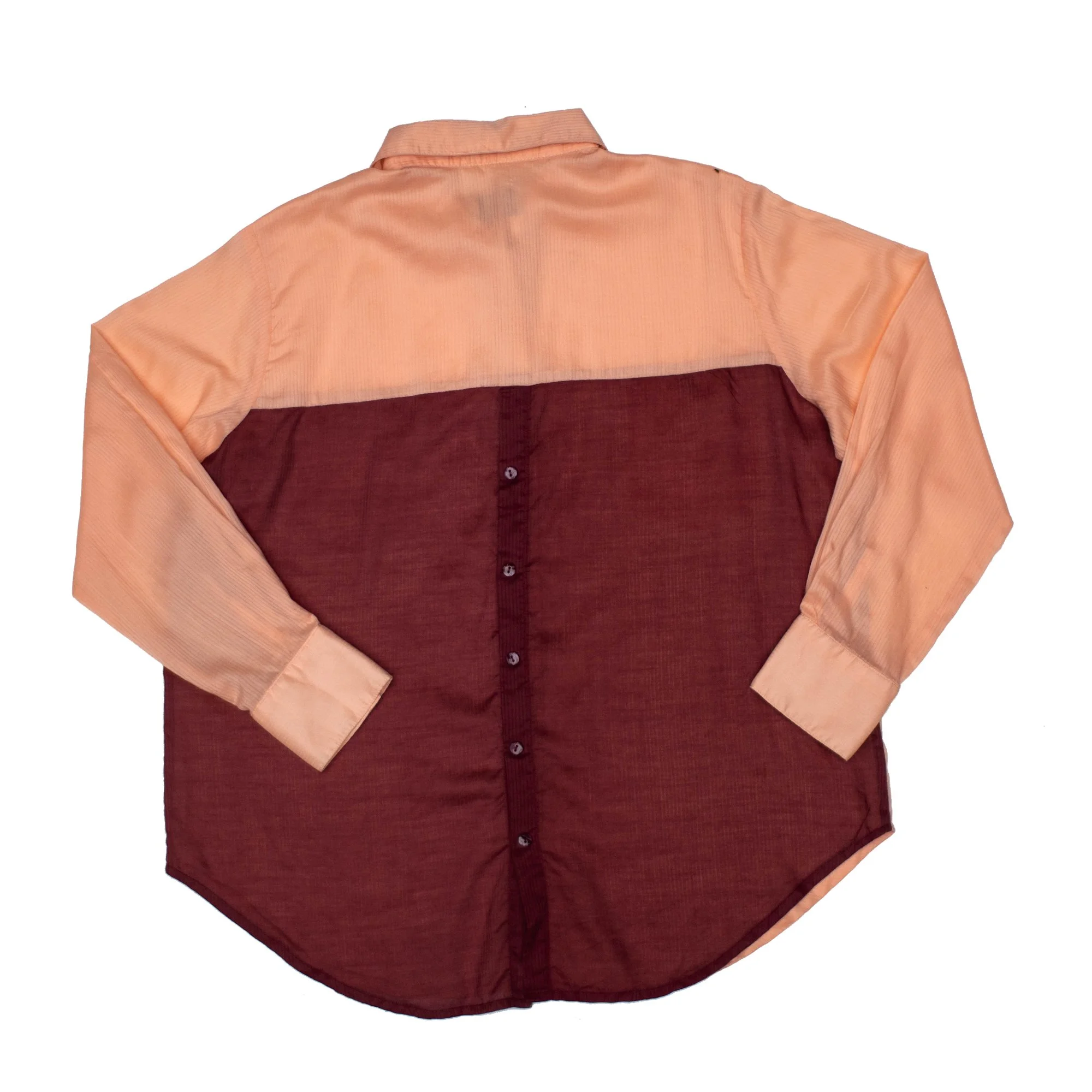 Panel Button Shirt (Salmon, Bordeaux)
