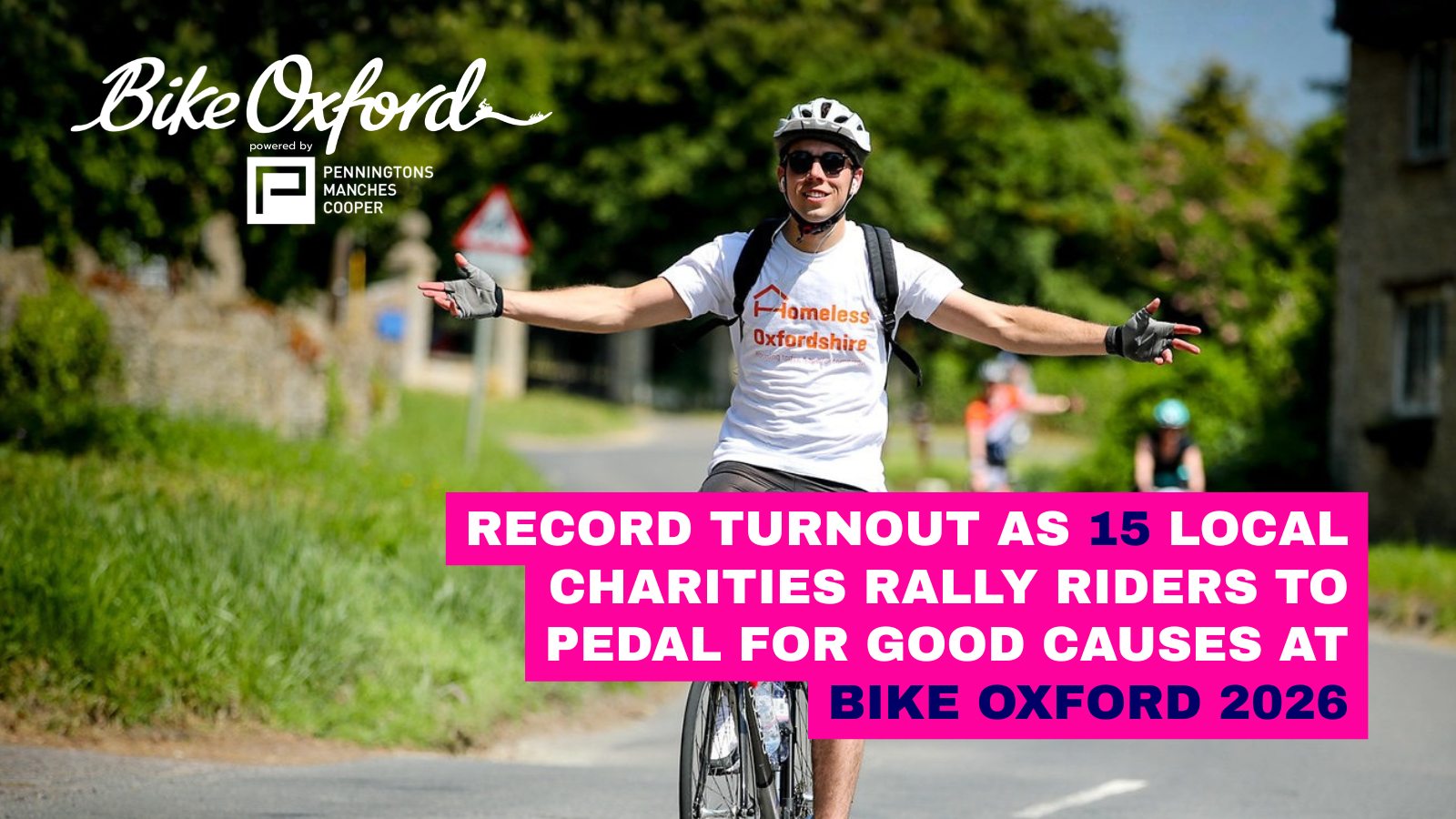 Record turnout as 15 local charities rally riders to pedal for good causes at Bike Oxford 2026