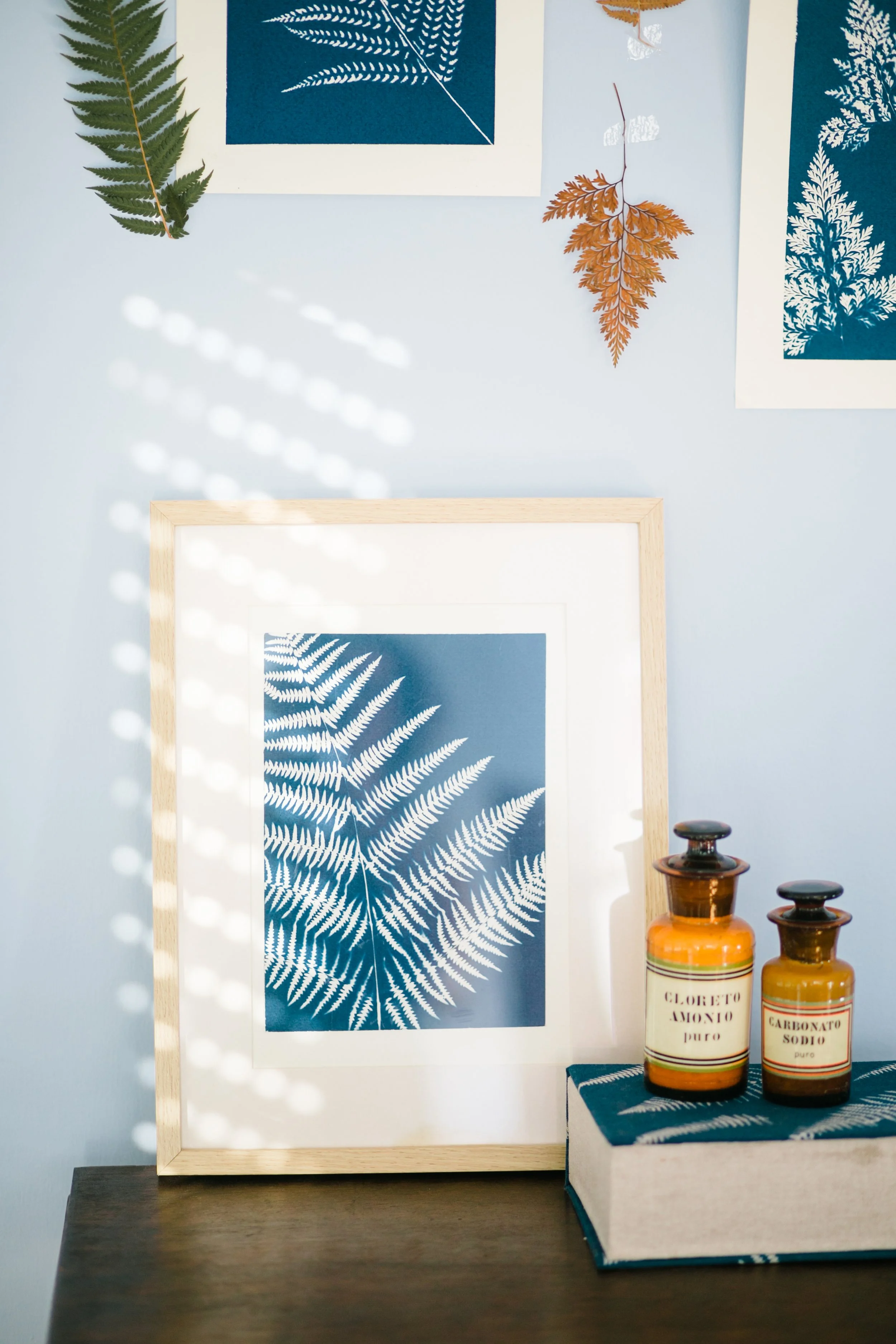 Cyanotype on paper created during a workshop at Five Historic Photography Studio in Sintra.