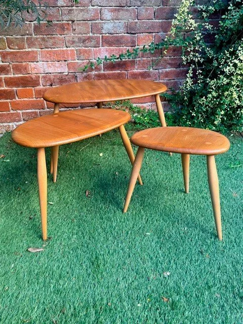 Vintage Ercol nest of 'pebble' tables in great condition