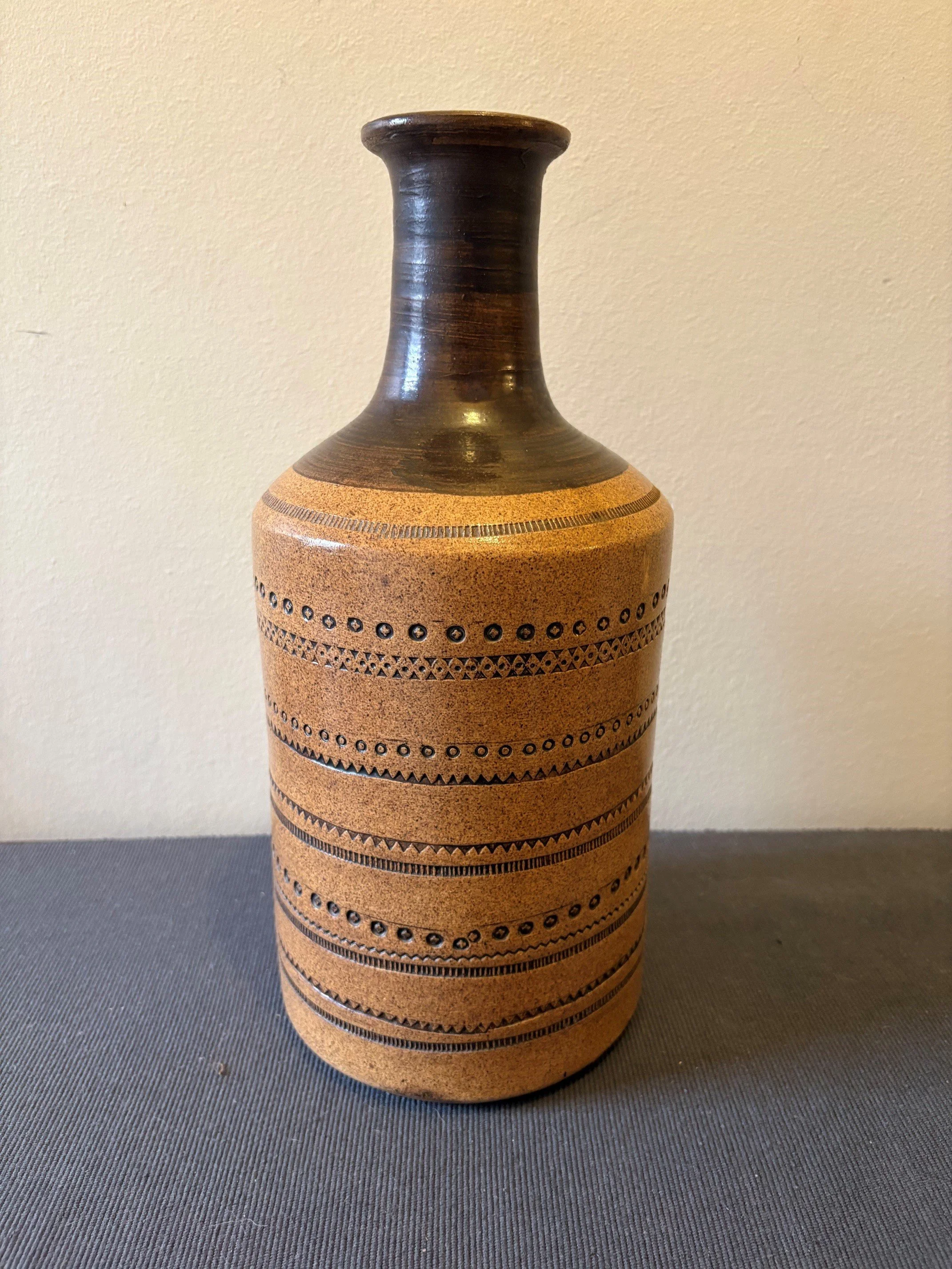 Bitossi 1950's studio pottery table lamp base Aldo Londi