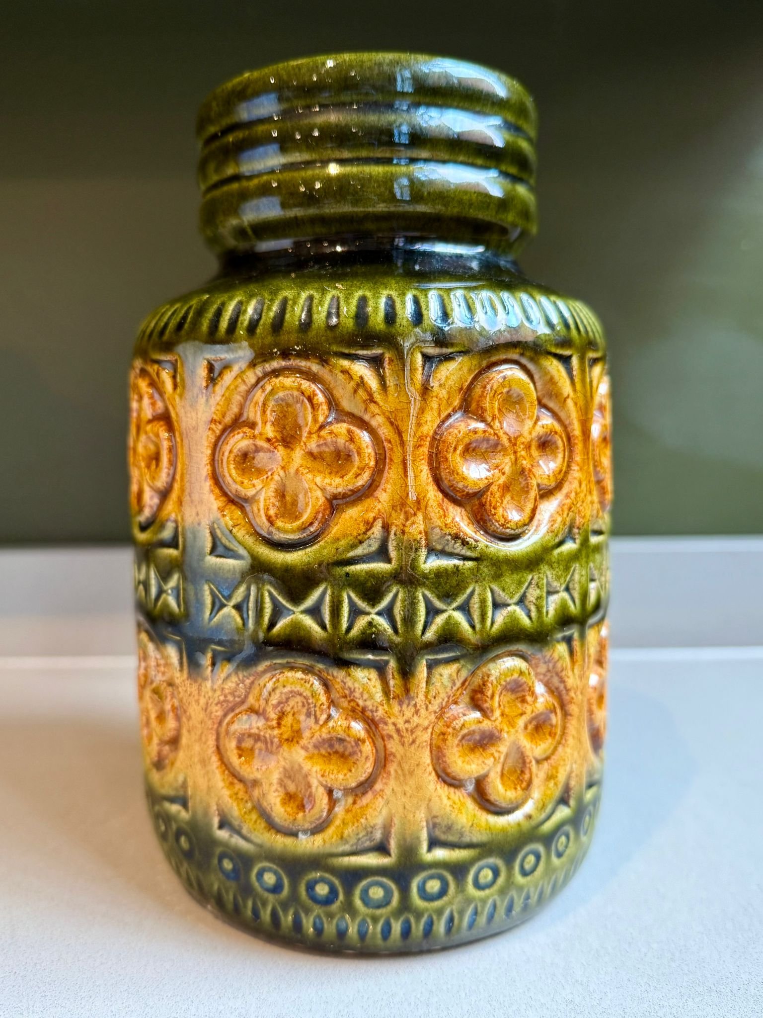 Vintage MCM Scheurich Pottery/W German Scheurich Keramik/Foligno Vase 289-18
