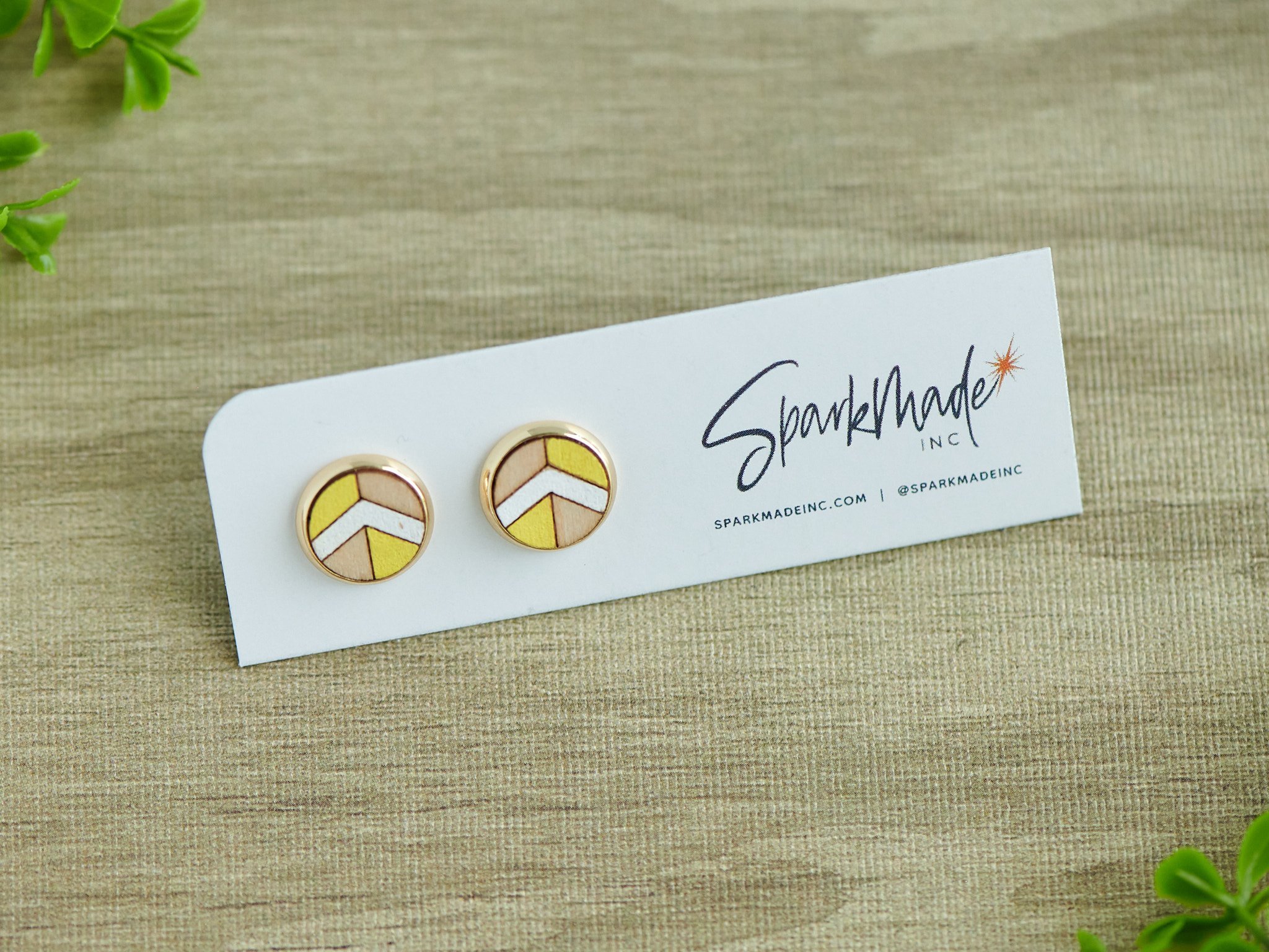 Chevron+Hand+Painted+Stud+Earrings+-+Yellow.jpg