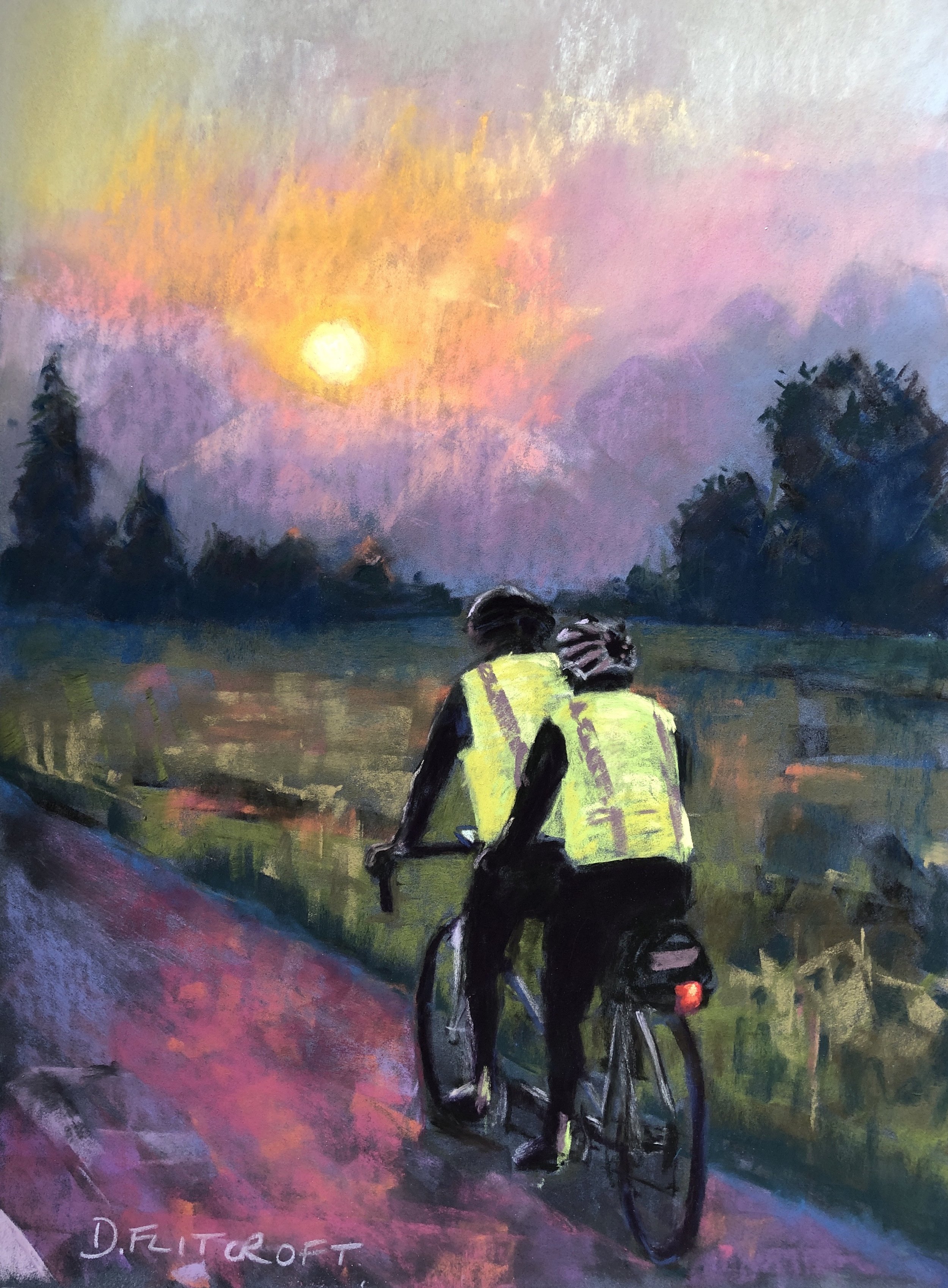Early start to a beautiful day. Soft pastel on Pastelmat. Original SOLD. Limited edition prints available £90. Click to buy now.