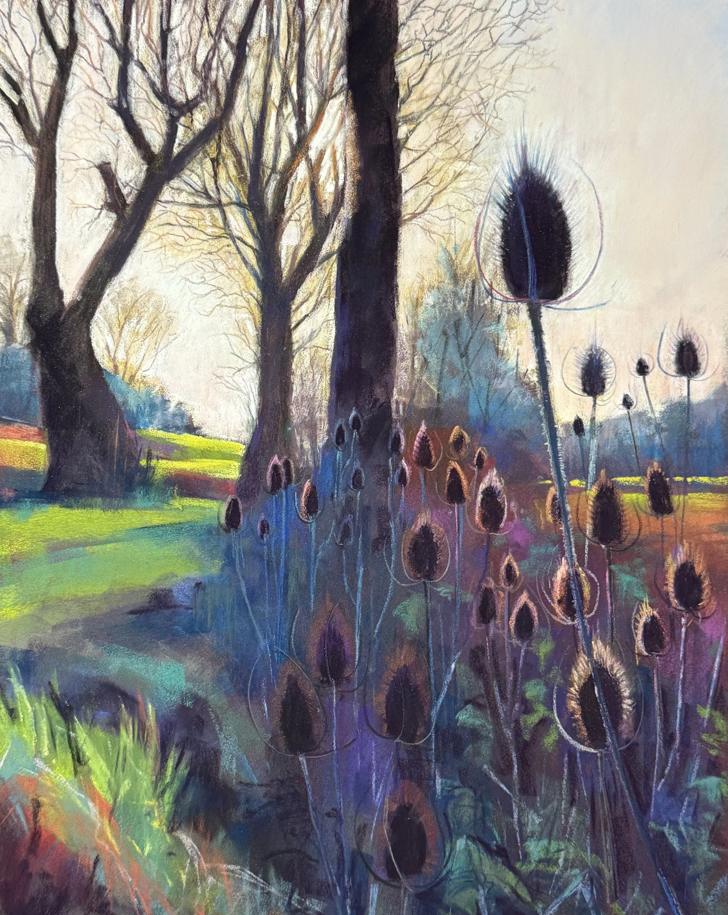 Le chemin vers Nanclars / The Track to Nanclars. Soft pastel on Canson velvet. 48x38cm. Original RESERVÉ / ON HOLD.