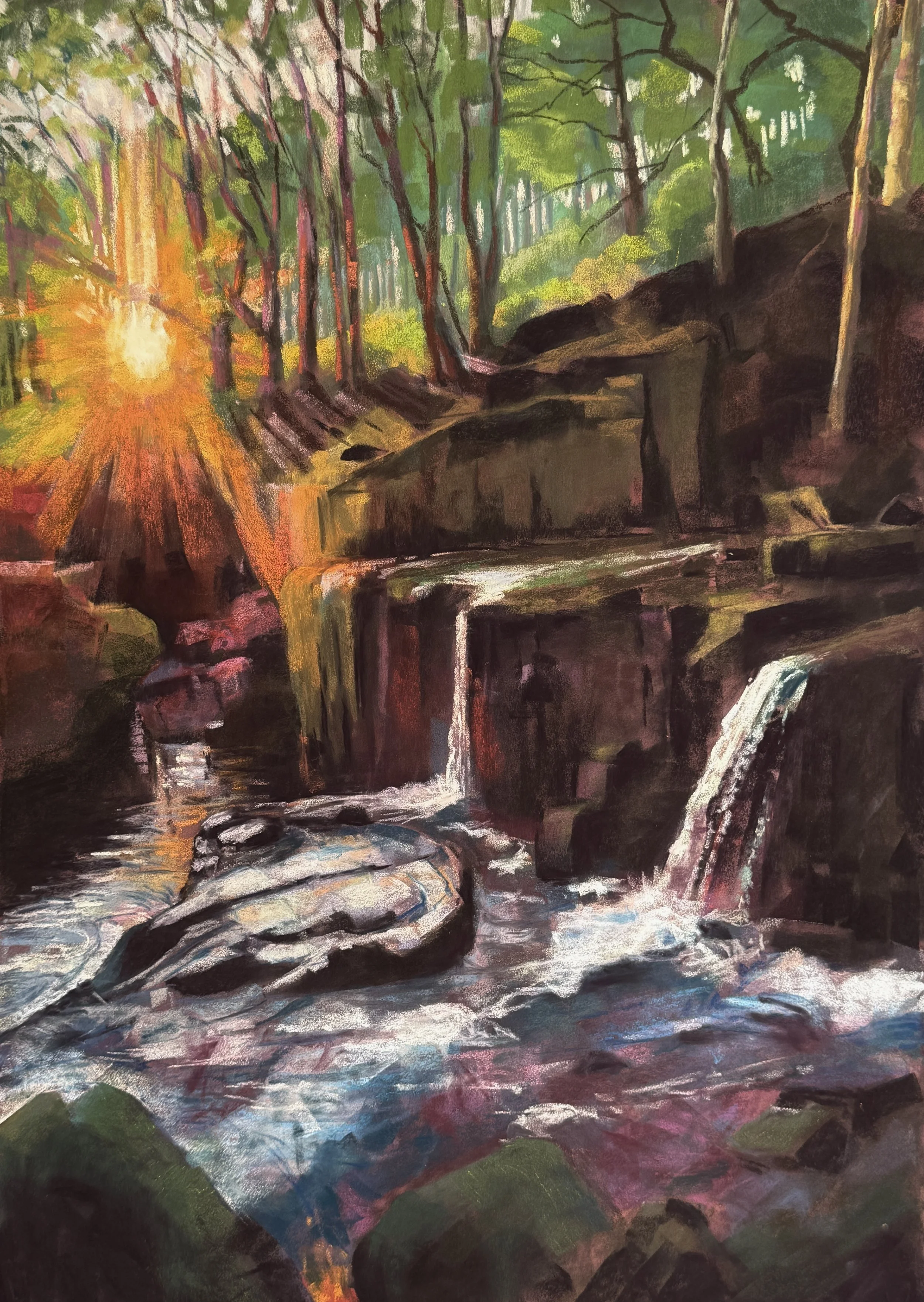 Waterfall at Tigerˋs Clough, Rivington. 70x50cm. SOLD