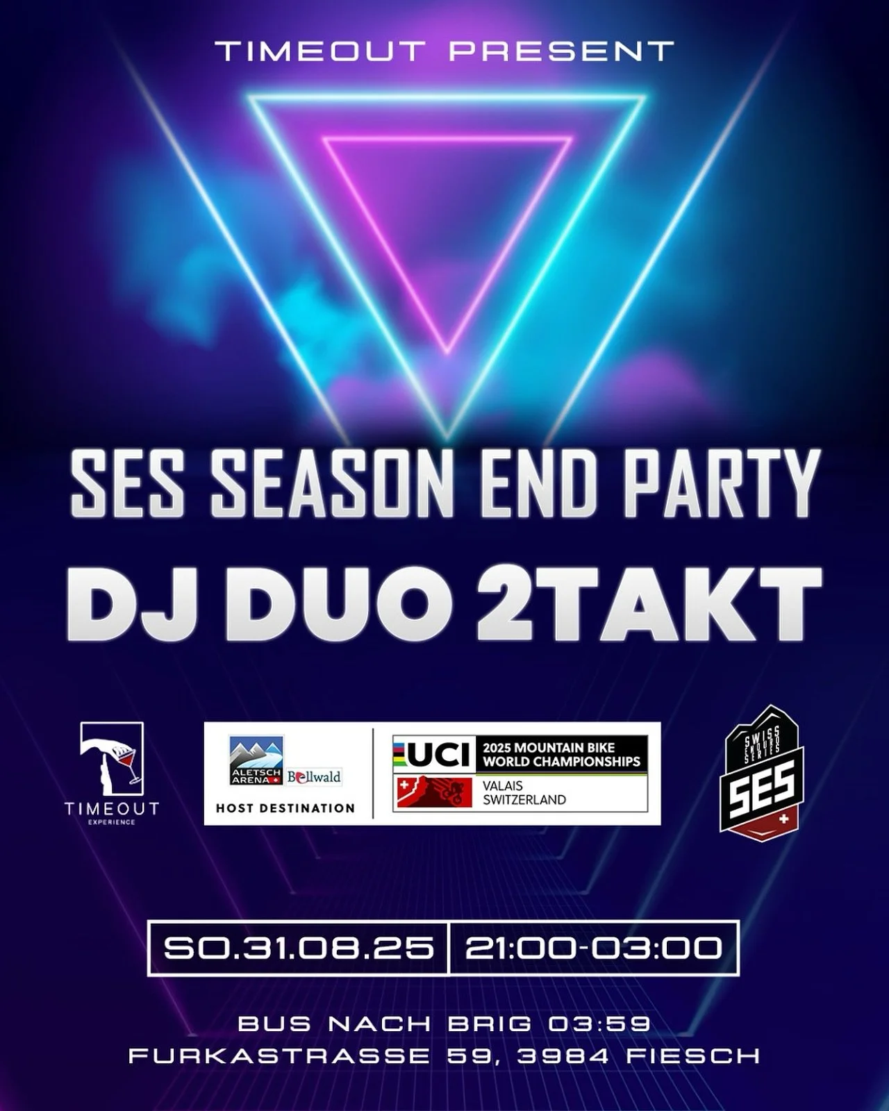 Enduro WM after Party!! Sonntag 31.08.2025 mit DJ Duo 2 Takt🔥🍻

#endurowm#aletscharena#fiesch#timeout#timeoutfiesch