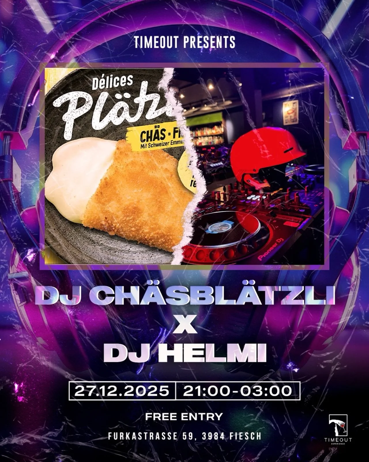 27.12.2025 
DJ Ch&auml;sbl&auml;tzli &amp; DJ Helmi Live im TimeOut ❤️&zwj;🔥

#timeout#timeoutfiesch#fiesch#aletscharena#djhelmi