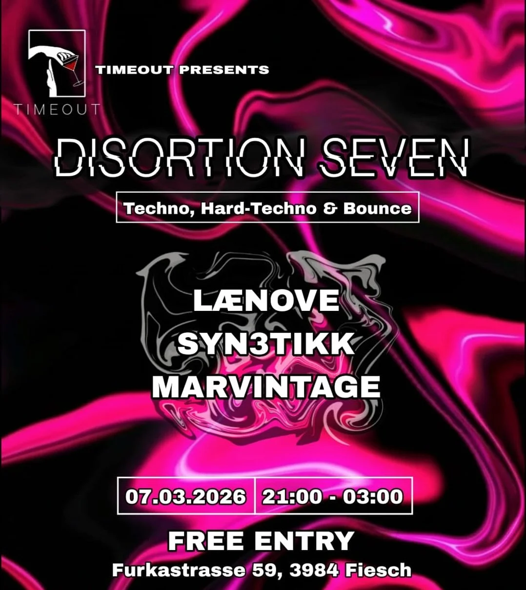 07.03.2025  21:00-03:00
@marviintage @syn3tikk 

#timeout#timeoutfiesch#fiesch#aletscharena