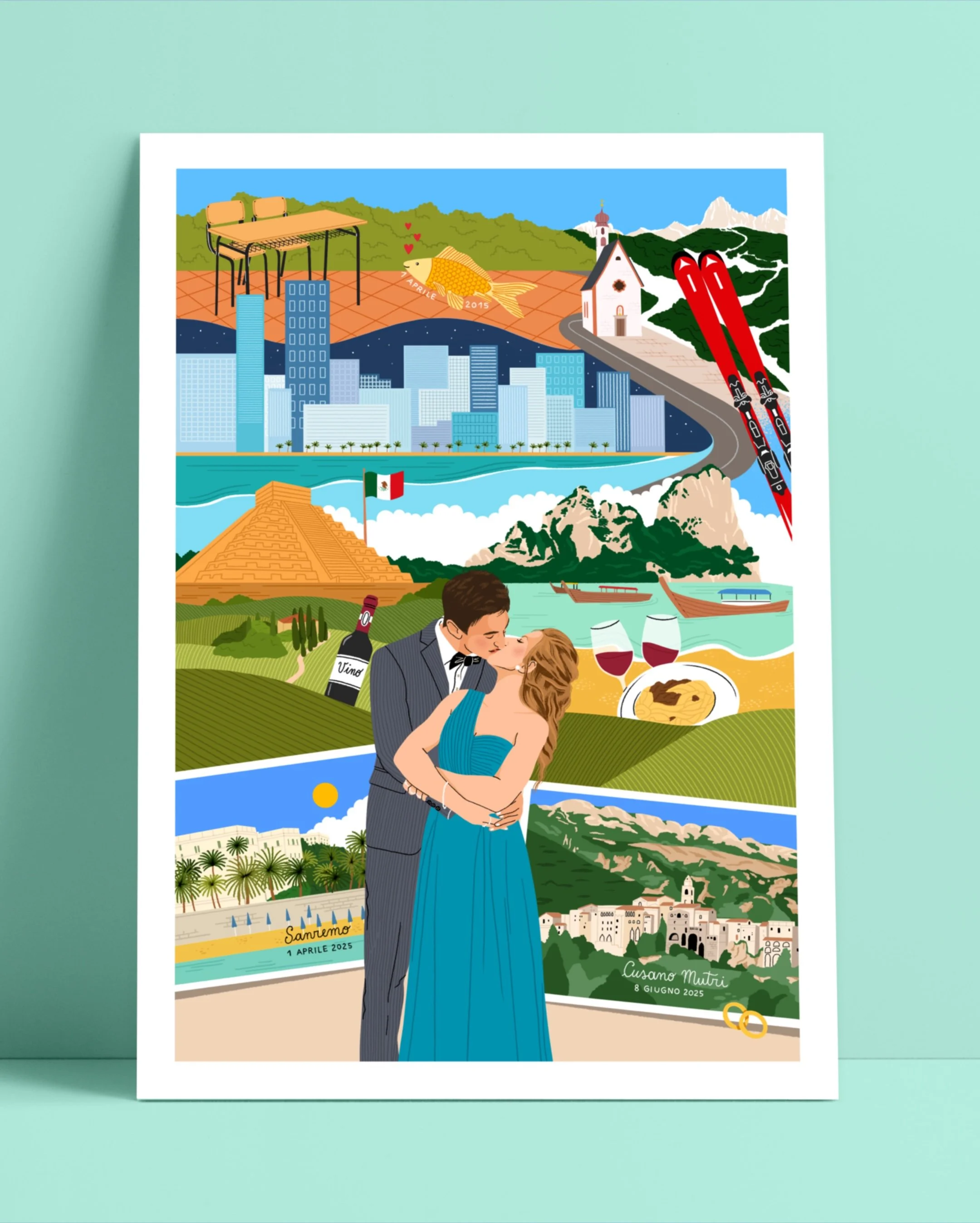 Ritratto di coppia "Love Story" - regalo di matrimonio