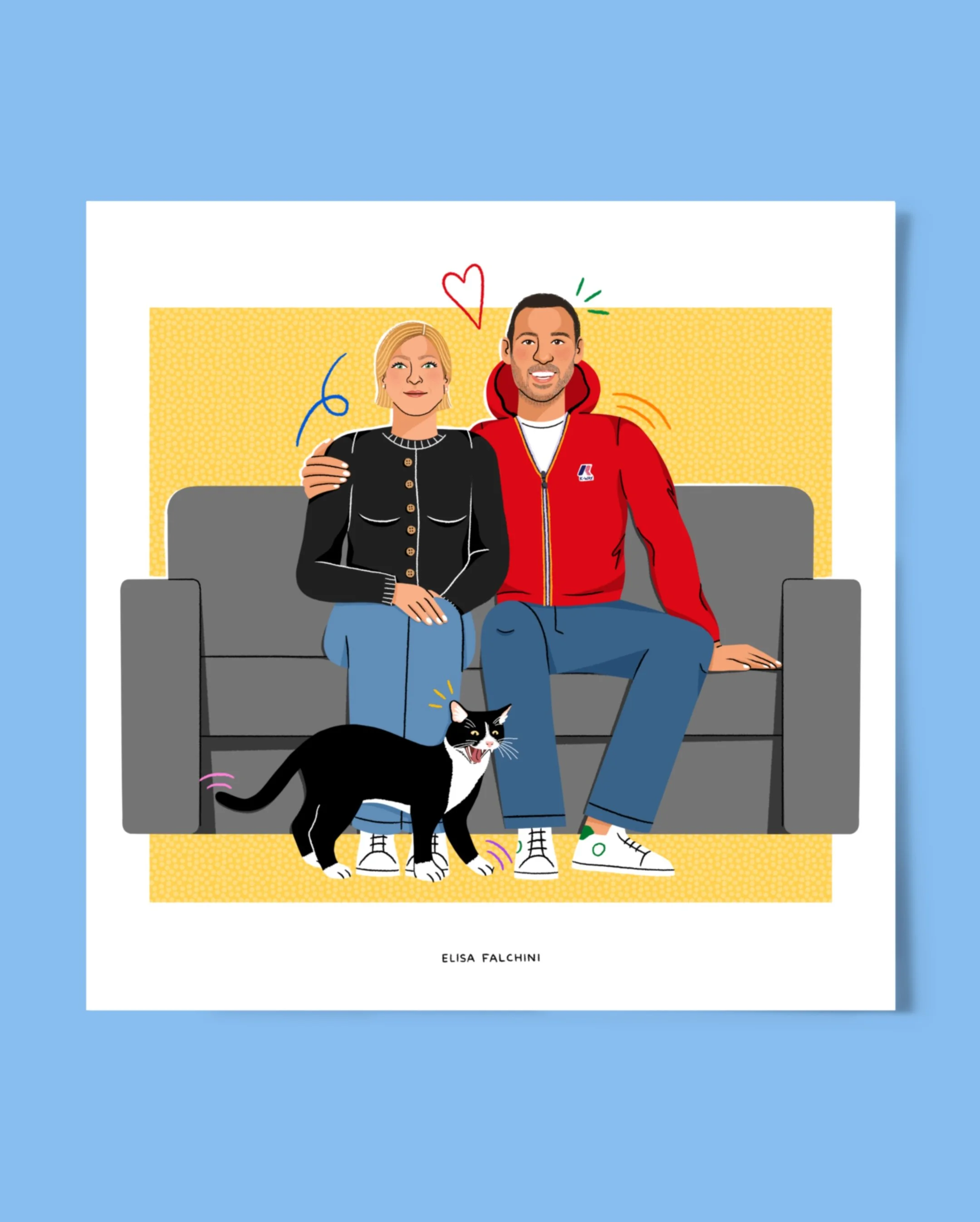 Ritratto di famiglia su divano