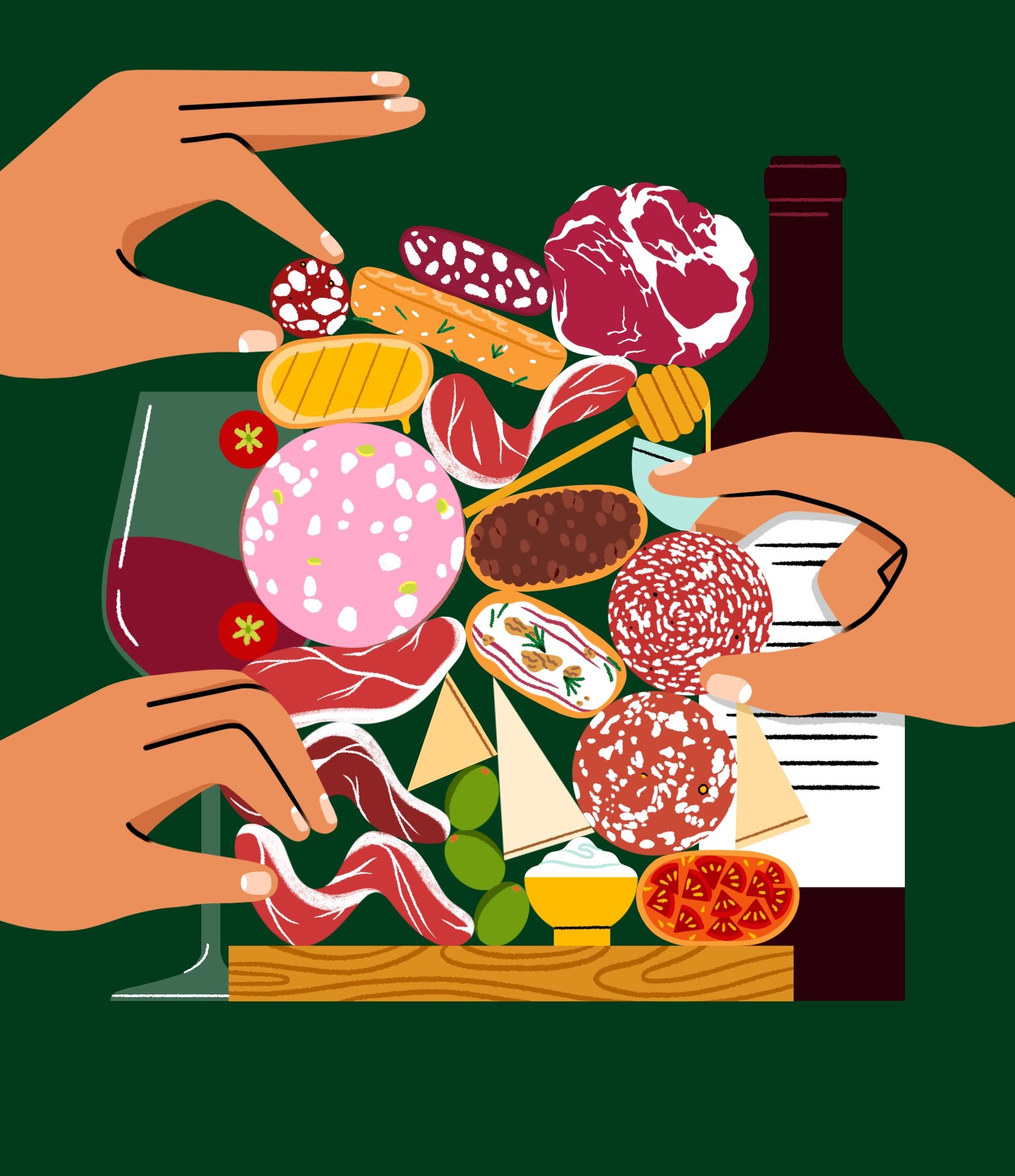 Tuscan Aperitif - Editorial illustration