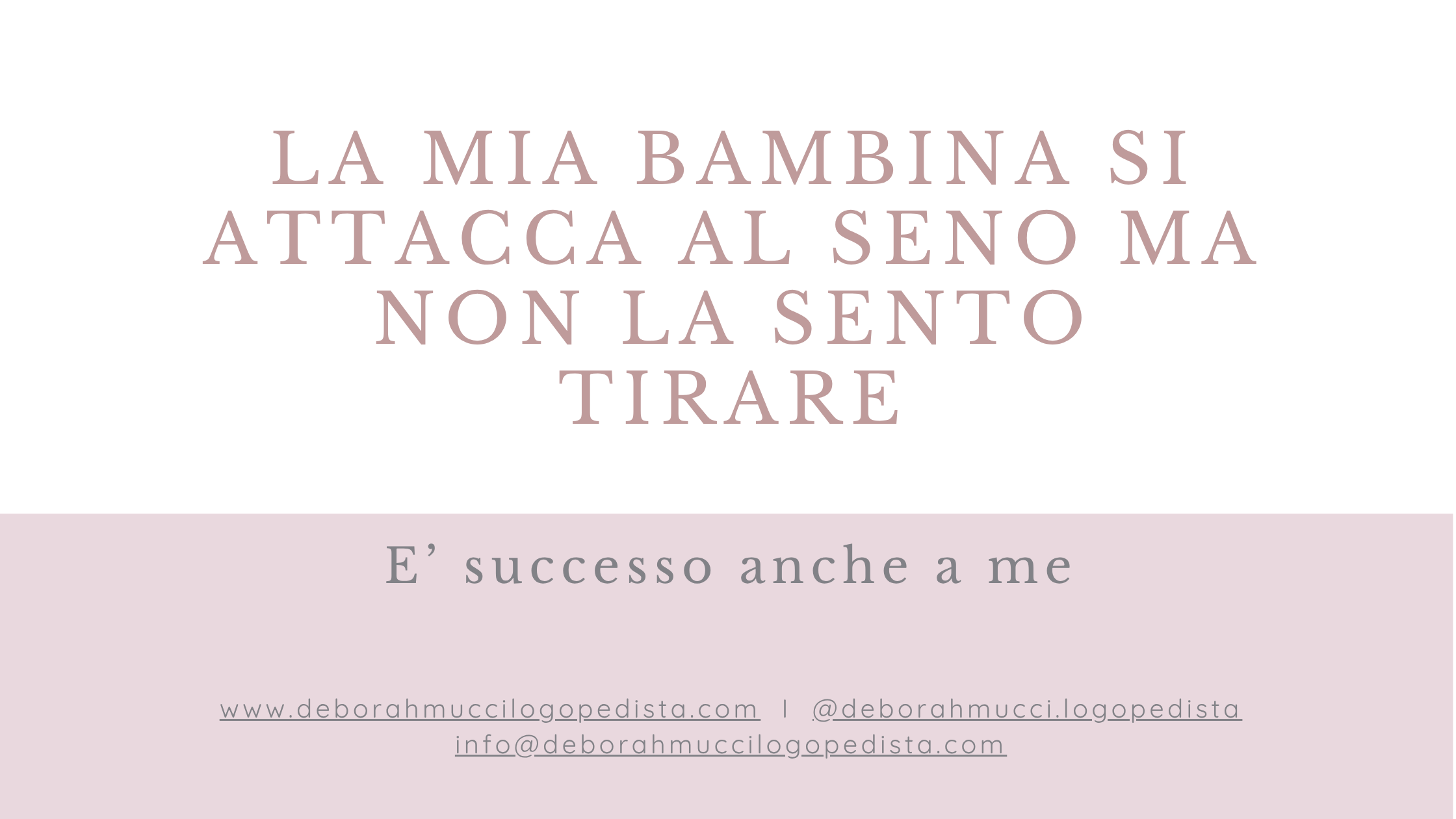 “La mia bambina si attacca al seno, ma non la sento tirare”