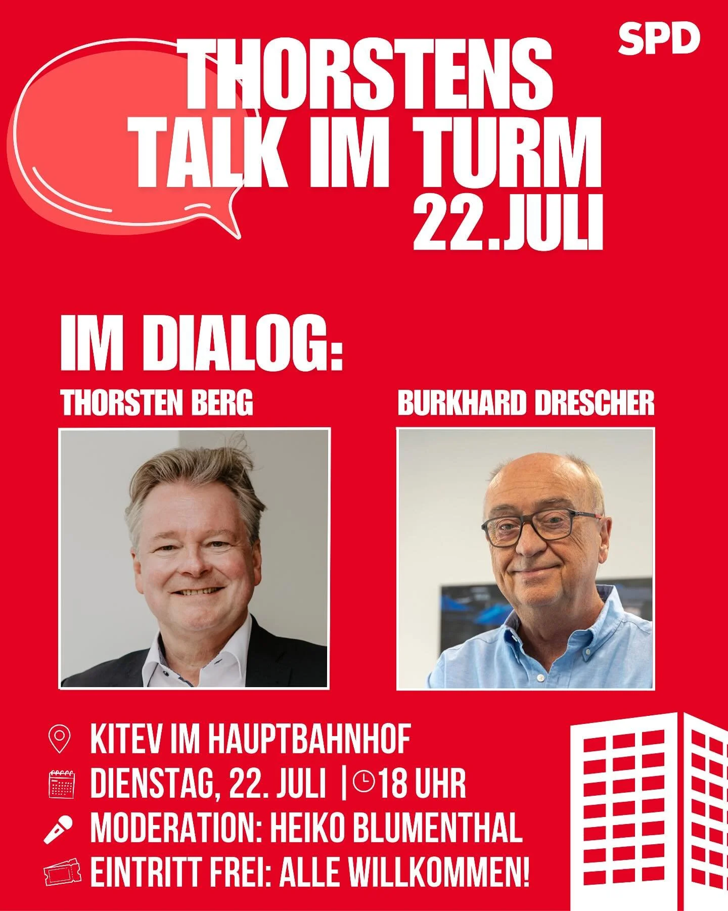 Ich darf euch die erste Veranstaltung der Reihe &bdquo;Thorstens&lsquo; Talk im Turm&ldquo; vorstellen. Ich spreche dabei mit niemandem geringeren als unserem Alt-OB Burkhard Drescher. Burkard ist nicht nur f&uuml;r mich ein echtes Schwergewicht unse