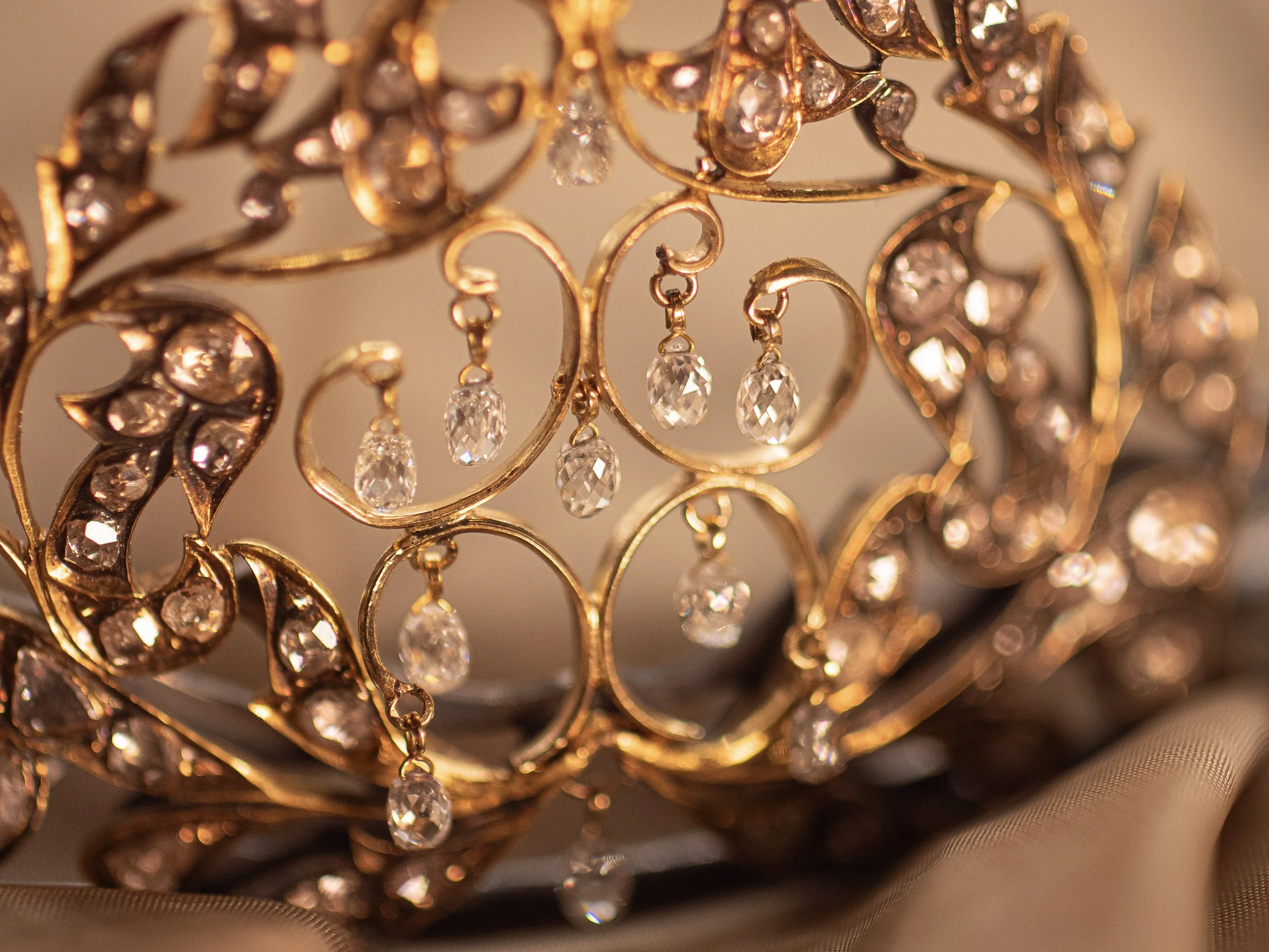 Detail of a handcrafted tiara