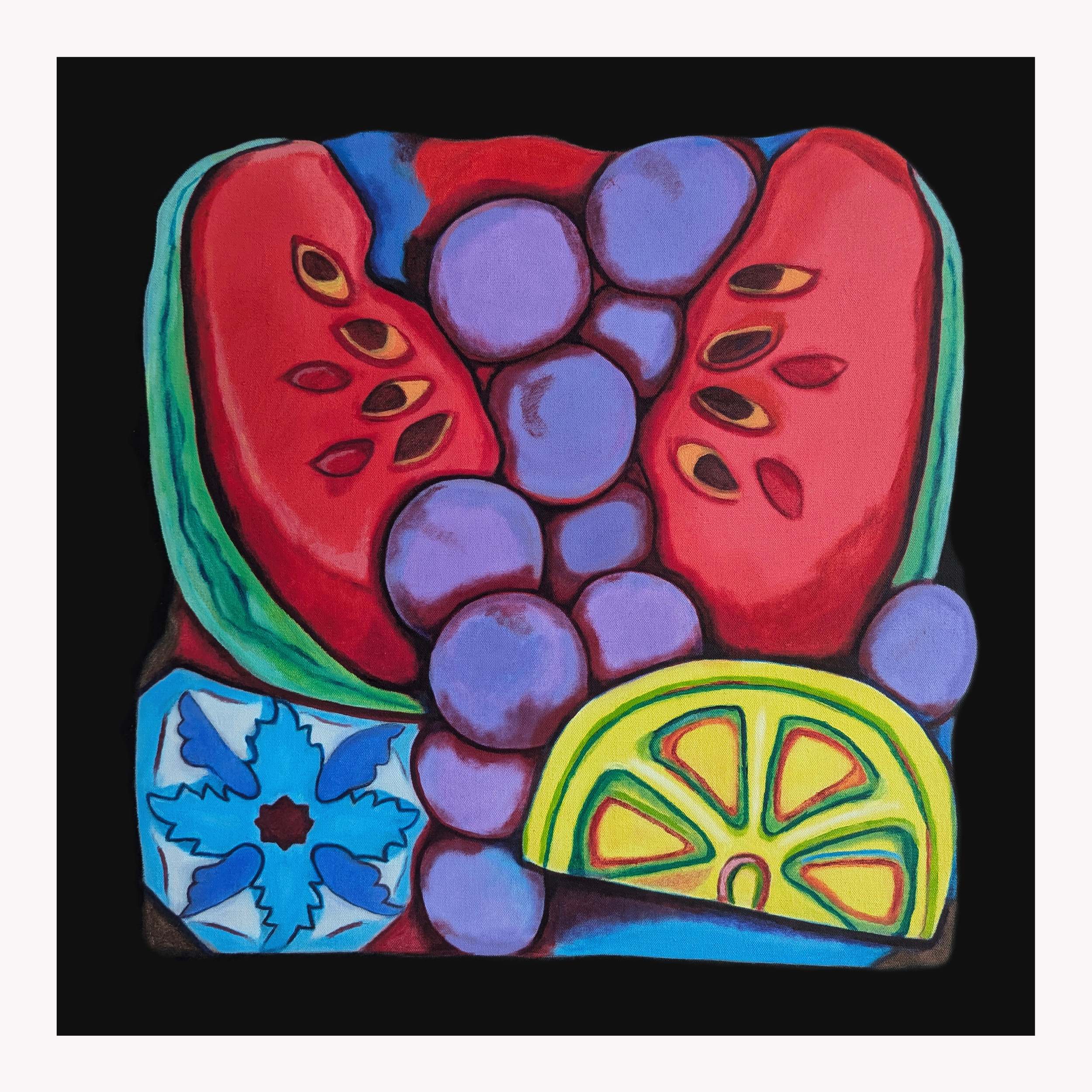Emna Daoud, Peaux et terre #031224, 2024, huile sur toile, 60 x 60 cm