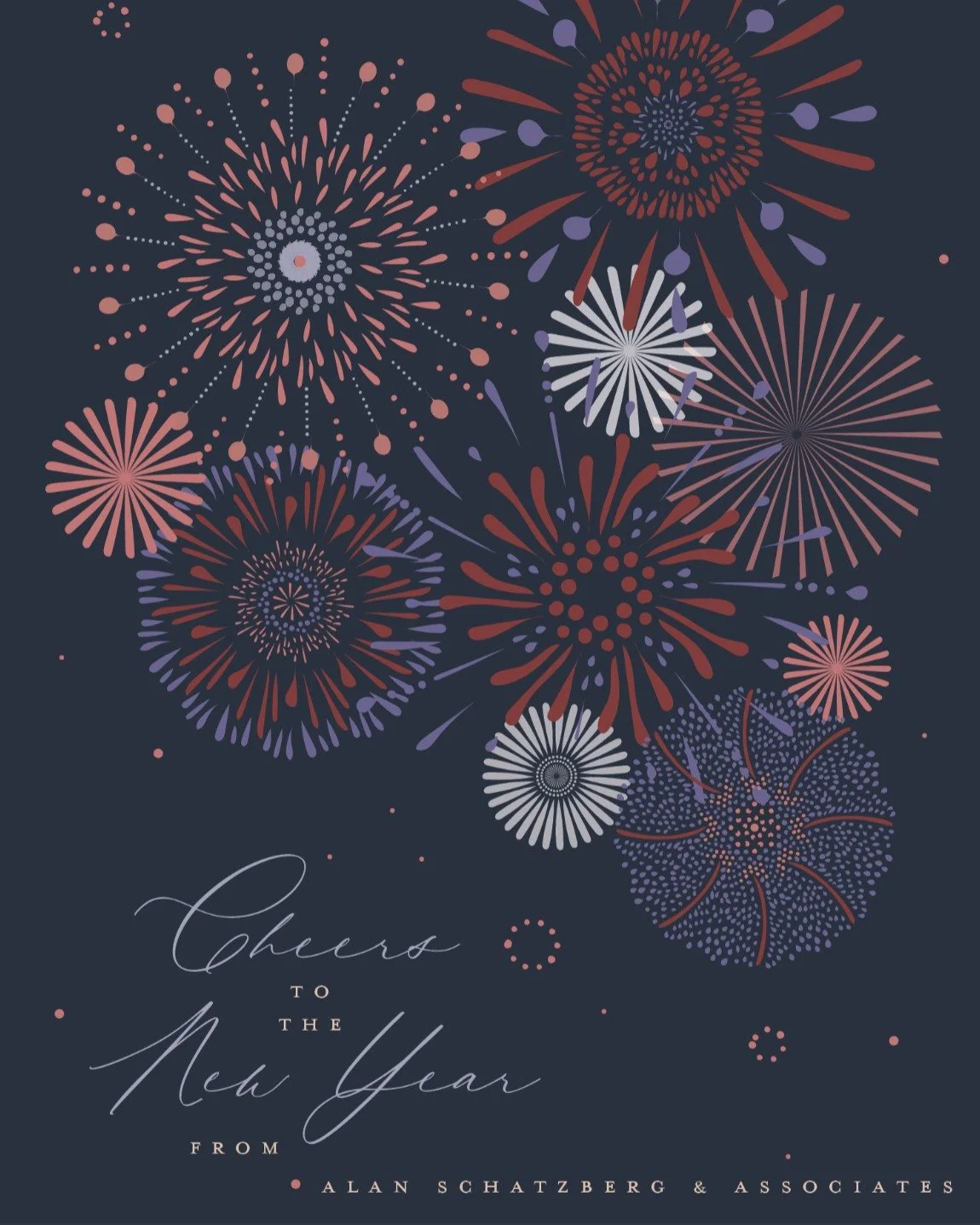 Wishing you and your family the very best of the season.
HAPPY HOLIDAYS from Alan Schatzberg &amp; Associates

* Please note that the ASA office and workroom will be closed from December 24th through January 2nd. We will not be accepting shipments du