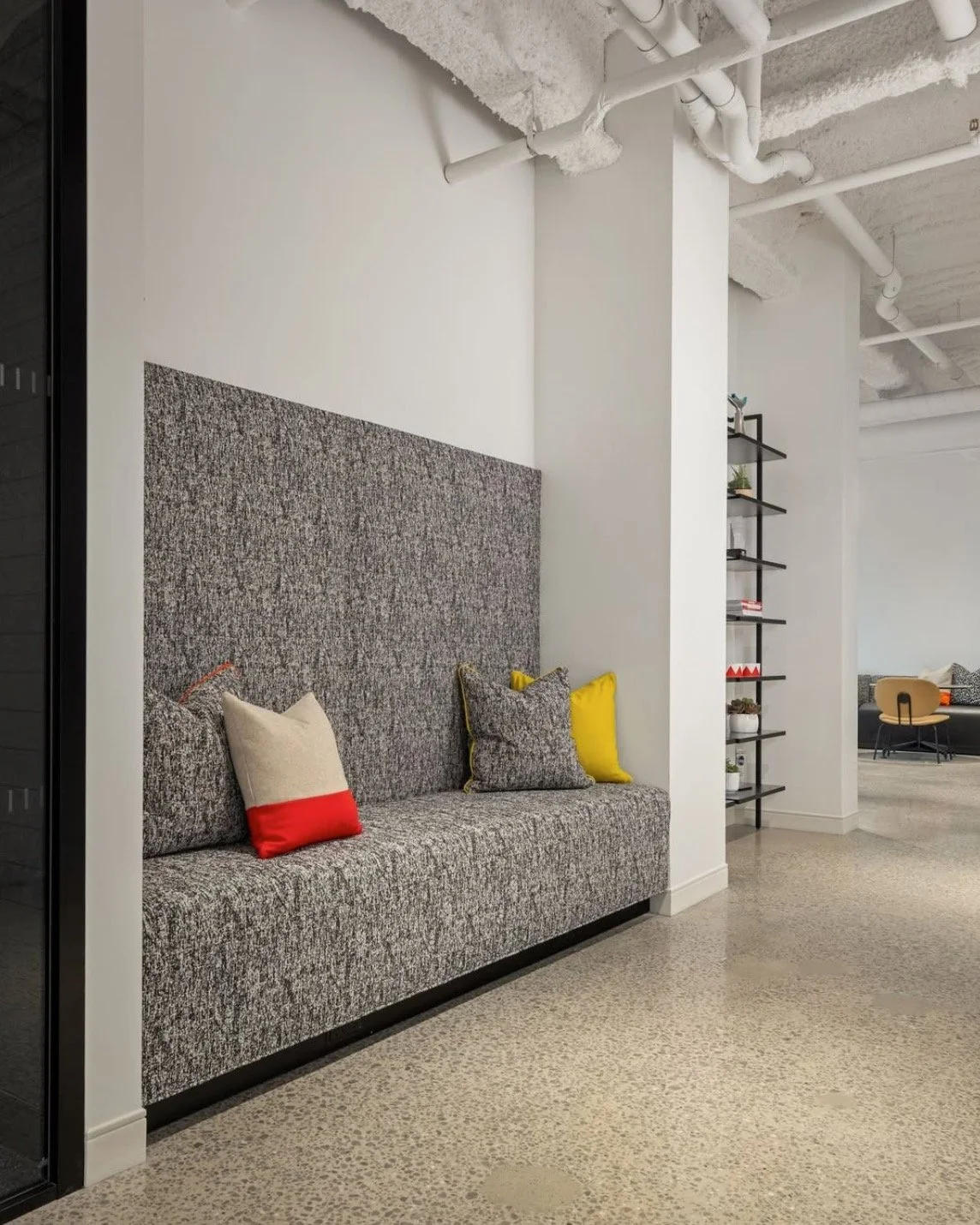 #Repost @edgequarters We transformed this niche just outside two of the largest conference rooms with a custom banquette designed to make the most of what would otherwise be unused space. The result: a comfortable waiting area that&rsquo;s both funct