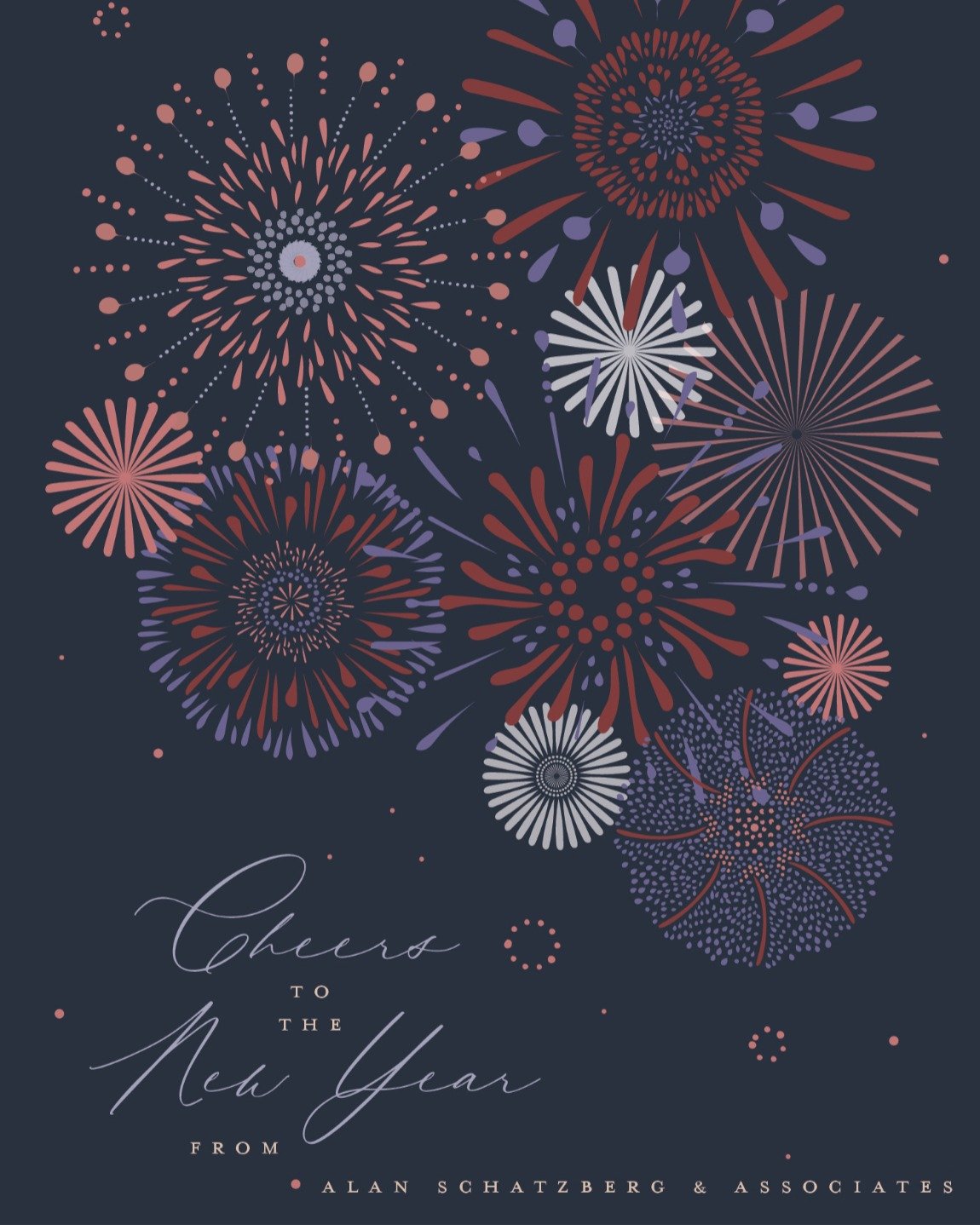 Wishing you and your family the very best of the season.
HAPPY HOLIDAYS from Alan Schatzberg &amp; Associates

* Please note that the ASA office and workroom will be closed from December 24th through January 2nd. We will not be accepting shipments du