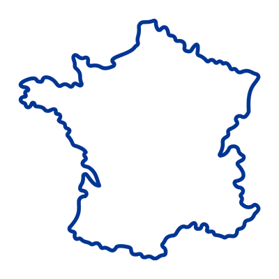 Silhouette der Karte von Frankreich