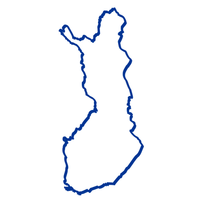 Linien zeichnen die grobe Kontur eines Sees oder einer Wasserfläche, wahrscheinlich eine Seen- oder Flusskarte, in Blau auf schwarzem Hintergrund.