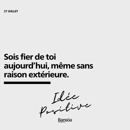 Et bonne journée !
Sois fier de toi aujourd’hui, même sans raison extérieure.
#accompagnement #coaching #préparationmentale #santémentale #penséepositive