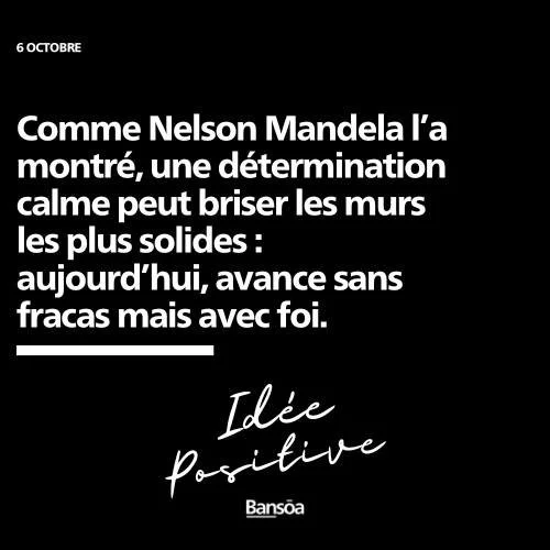 Et bonne journée !
Comme Nelson Mandela l’a montré, une détermination calme peut briser les murs les plus solides :
aujourd’hui, avance sans fracas mais avec foi.
#accompagnement #coaching #préparationmental