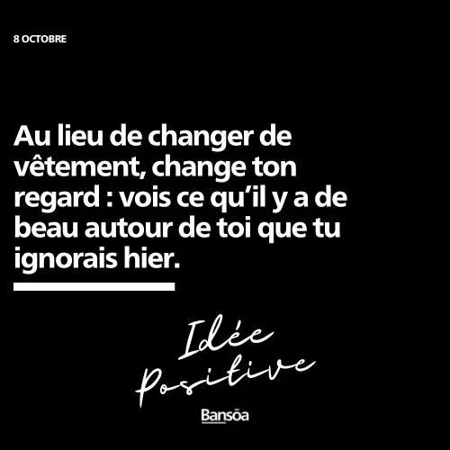 Et bonne journée !
Au lieu de changer de vêtement, change ton regard :
vois ce qu’il y a de beau autour de toi que tu ignorais hier.
#accompagnement #coaching #préparationmentale #santémentale #penséepositive