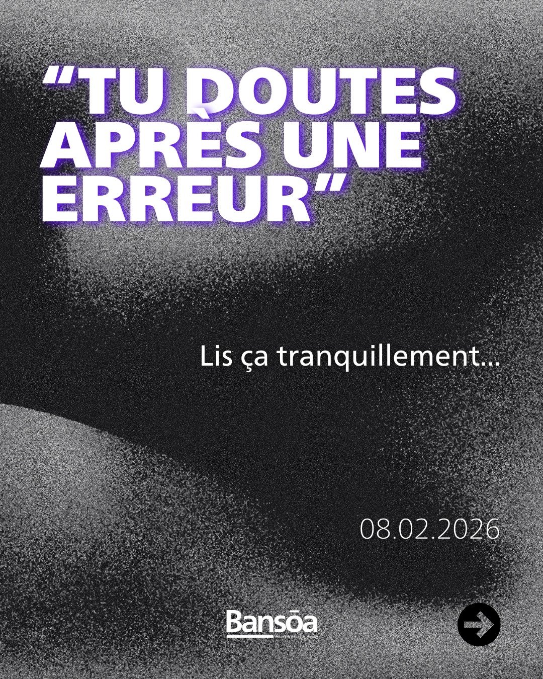 &ldquo;Tu doutes apr&egrave;s une erreur&rdquo;

Le ballon &eacute;chappe.
Le duel se perd.
Le placement tarde.

Aujourd&rsquo;hui, regarde l&rsquo;action suivante.
Elle t&rsquo;attend d&eacute;j&agrave;.

Le jeu continue toujours.

#football #footba