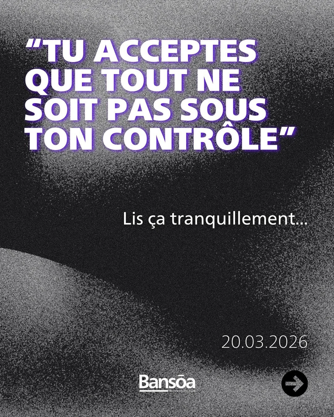 &ldquo;Tu acceptes que tout ne soit pas sous ton contr&ocirc;le&rdquo;

Le match avance, le ballon circule, tes co&eacute;quipiers bougent&hellip; et quelque chose &eacute;chappe toujours &agrave; ton contr&ocirc;le.
Le coach donne des instructions, 