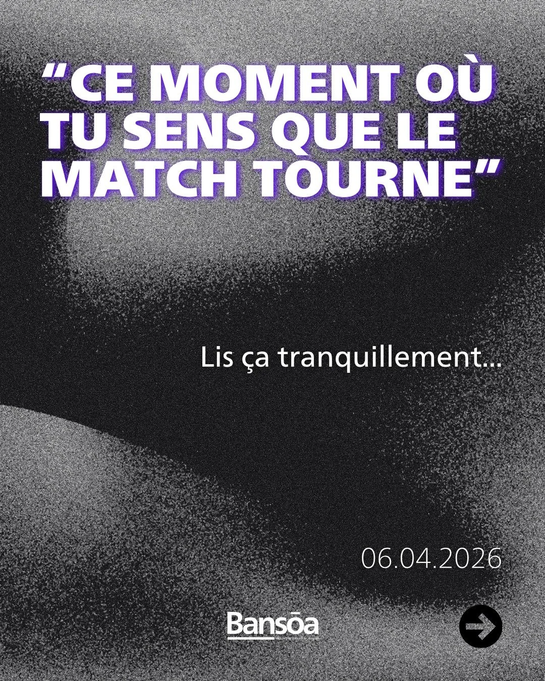 &ldquo;Ce moment o&ugrave; tu sens que le match tourne&rdquo;

Tu le ressens avant les autres.

Le rythme change.

L&rsquo;adversaire pousse.

Ton &eacute;quipe recule l&eacute;g&egrave;rement.

Ce moment existe dans chaque match.

Et souvent il dure