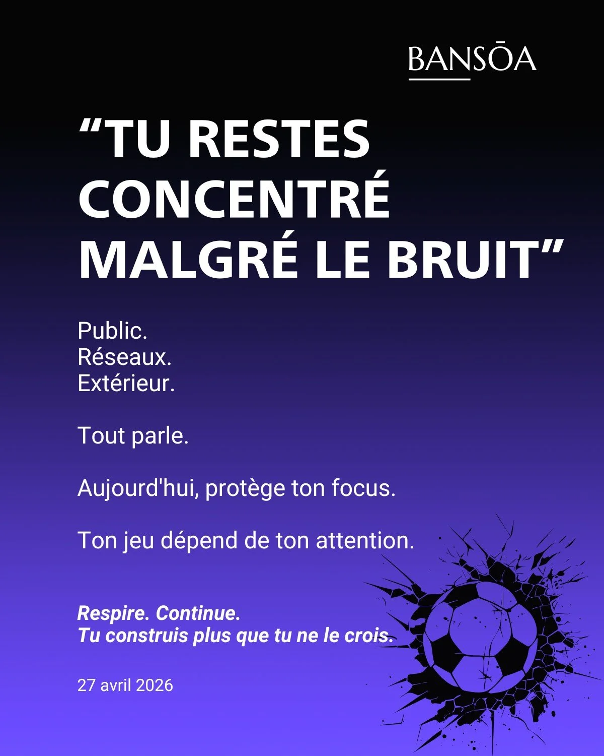 &ldquo;Tu restes concentr&eacute; malgr&eacute; le bruit&rdquo;

Public.
R&eacute;seaux.
Ext&eacute;rieur.

Tout parle.

Aujourd&rsquo;hui, prot&egrave;ge ton focus.

Ton jeu d&eacute;pend de ton attention.

Respire. Continue. Tu construis plus que t