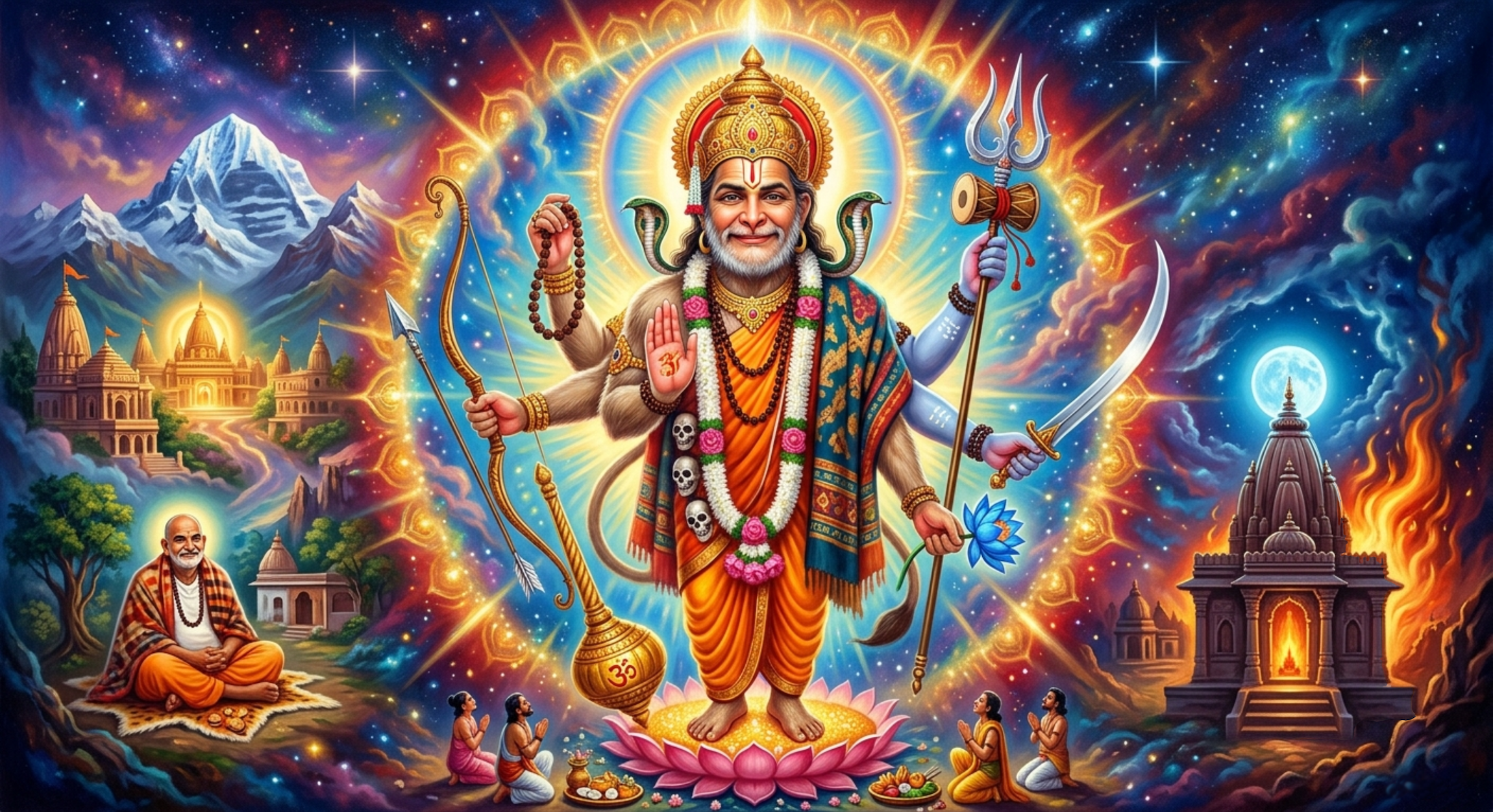 MAHARAJ-JI, HANUMAN, RAM, SHIVA & KALI (WALLPAPER)