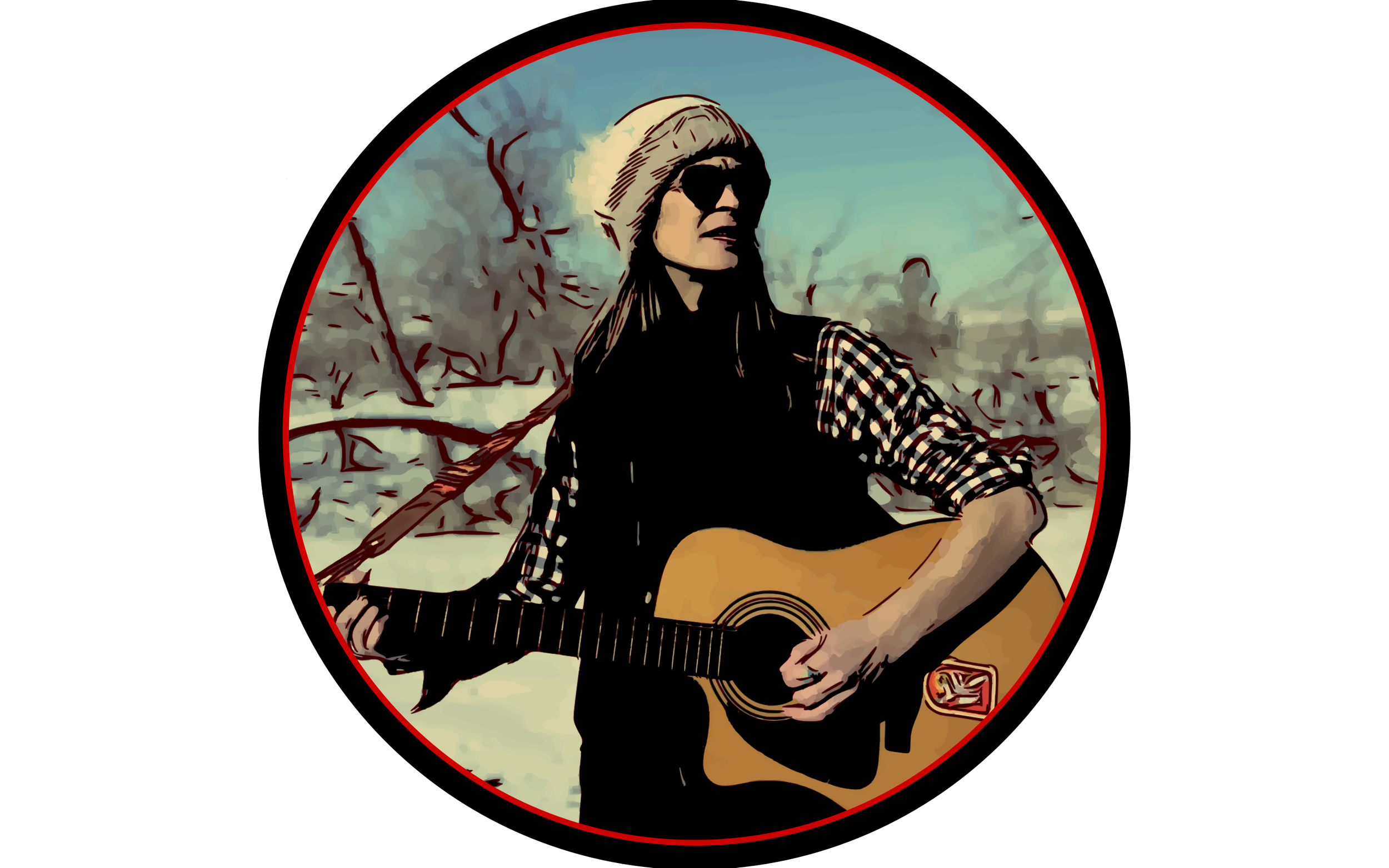 Sita playing guitar in A Park in Colorado