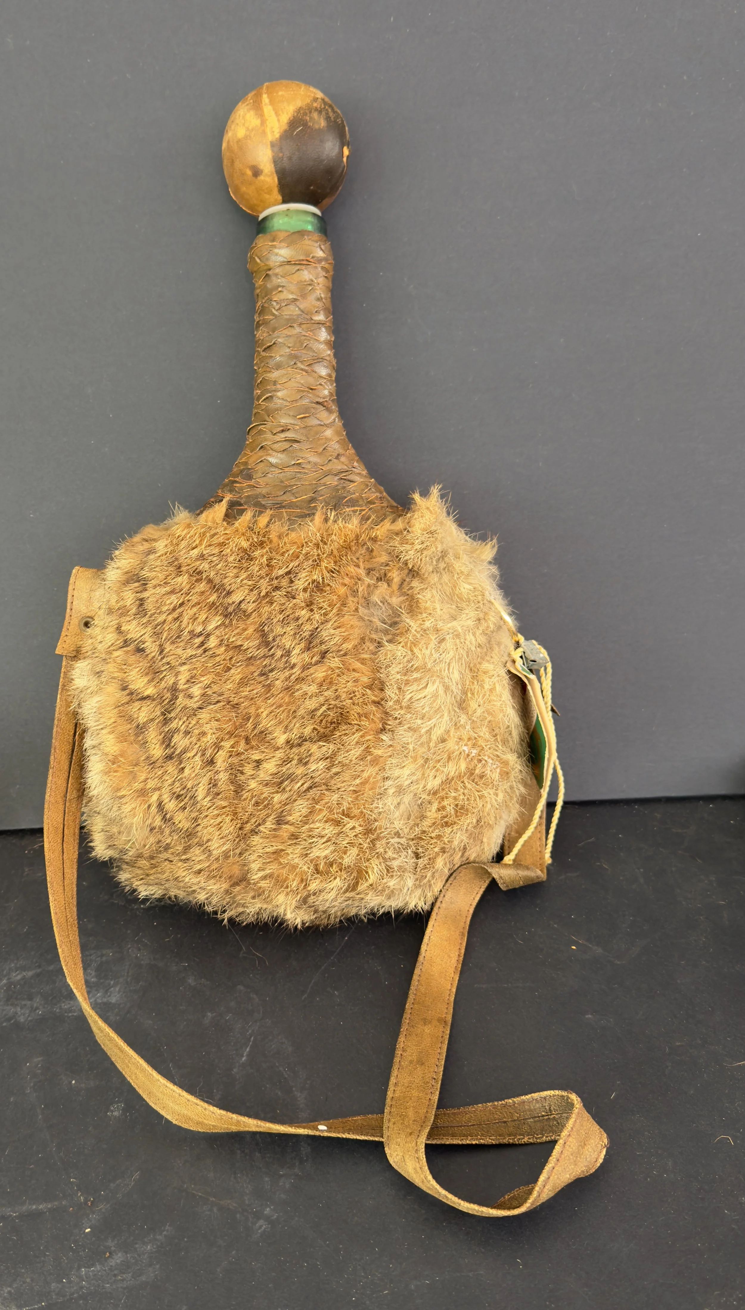 Animal skin wine bota from Italy