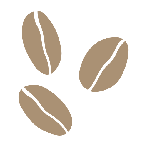 Three coffee beans against a black background.