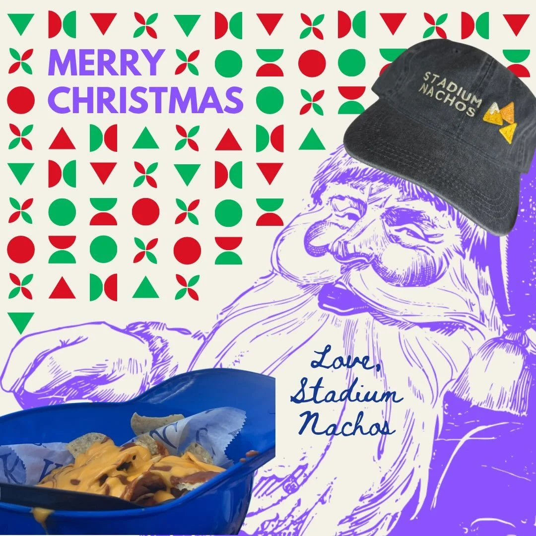 Your 2025 Christmas card from Stadium Nachos 🎅 May your season be merry and bright and full of nachos.🌲 #nachos #christmasnachos #stadiumnachos #hatsofinstagram