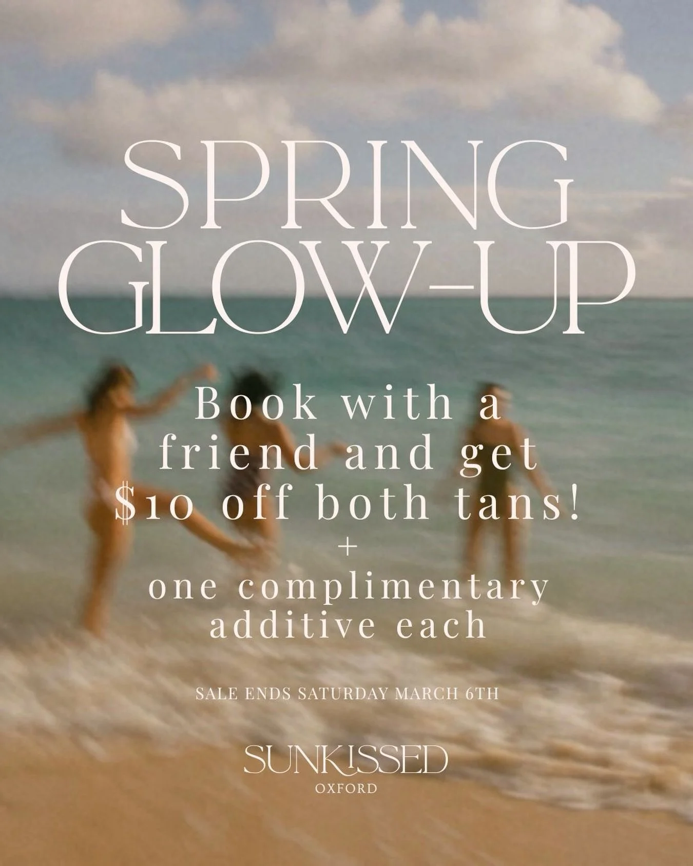 Spring is almost here 🌷✨ Book with your bestie and save $$!
Starts tomorrow (3/2) and ends Saturday (3/7)! 💛