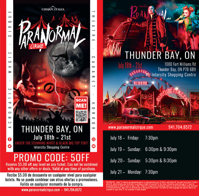Paranormal Cirque IV Thunder Bay, ON