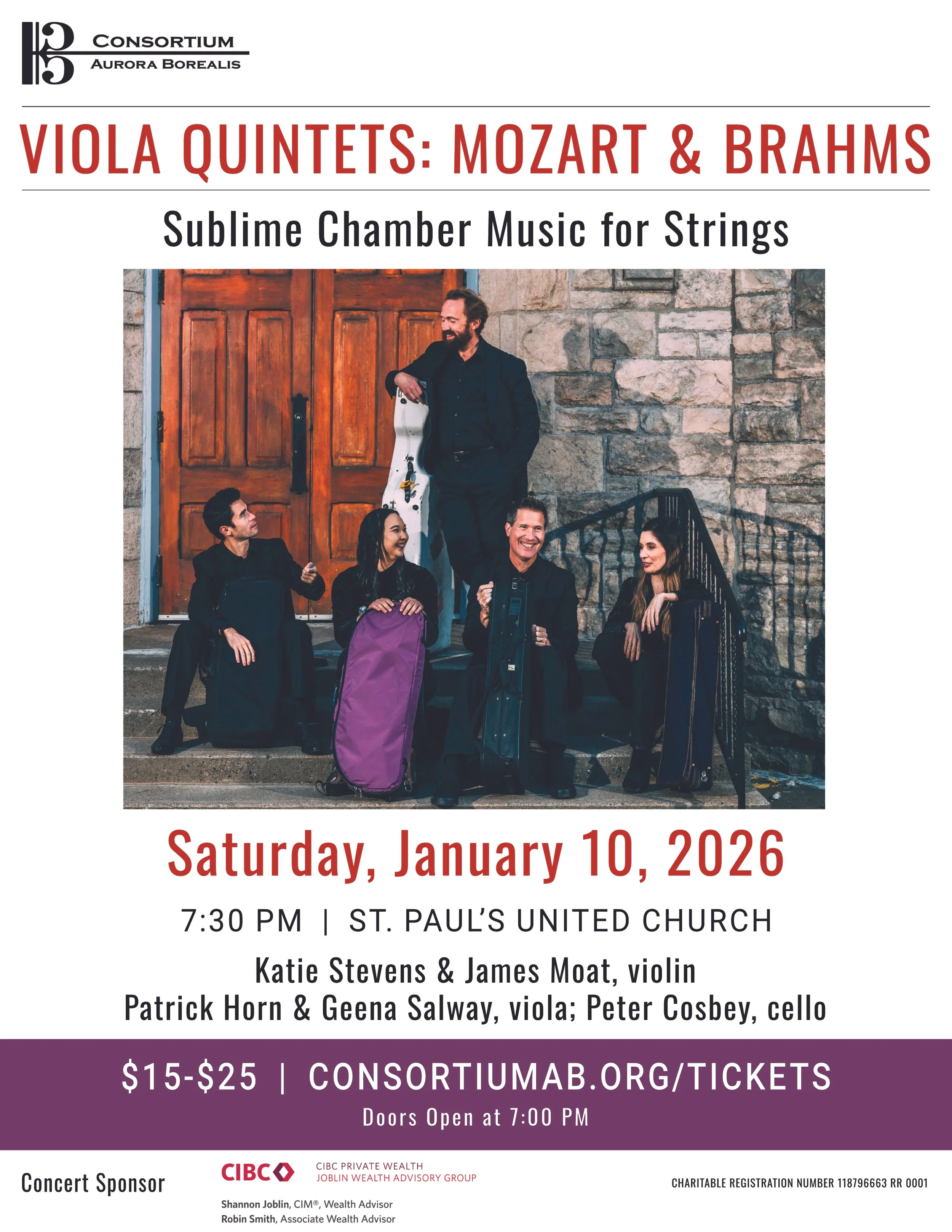 CONSORTIUM AURORA BOREALIS CONCERT: CLASSIC AND ROMANTIC STRING QUINTETS