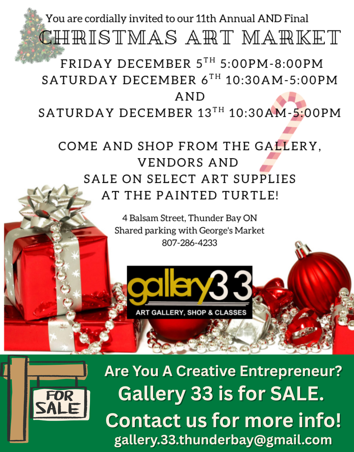 11th Annual and Final Christmas Art Market