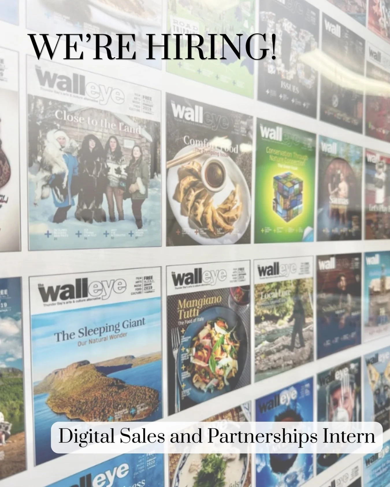We&rsquo;re hiring! 🙌

The Walleye Magazine is growing its sales team and looking for a Digital Sales and Partnerships Intern to join us. 

We&rsquo;re looking for someone driven, creative, and excited about connecting local businesses with Thunder 
